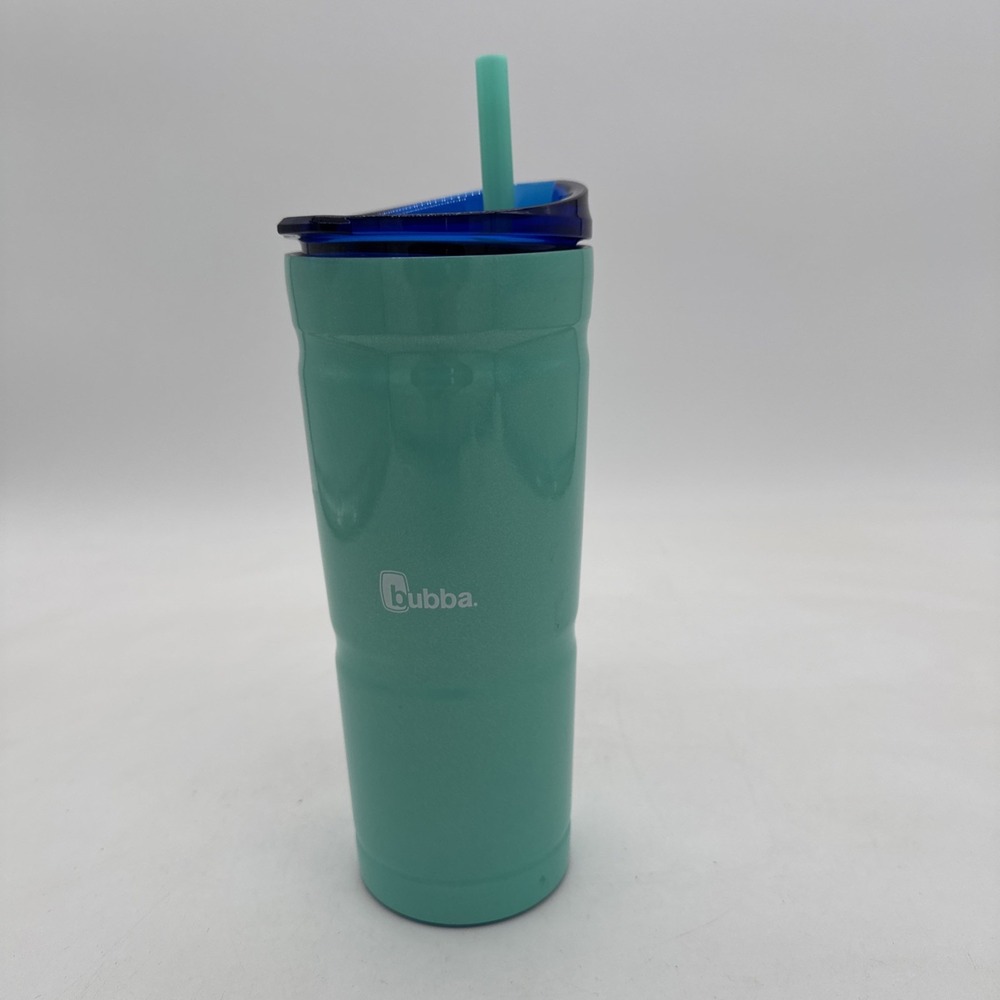 BUBBA Blue Insulated‎ Stainless Steel Tumbler 24 Oz Cup Straw + Translucent Lid